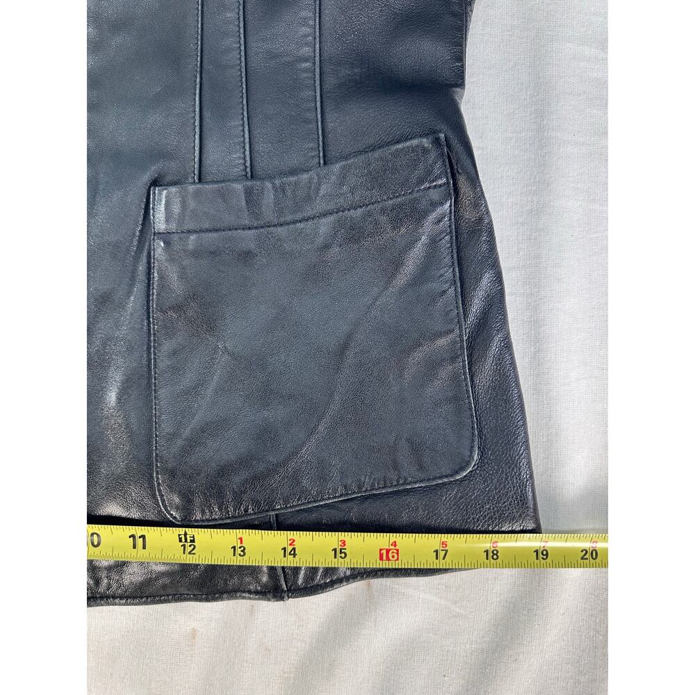 VTG Pelle Studio by Wilson's Leather Womens sz M Black Leather Zipup Jacket SOFT - Picture 8 of 13